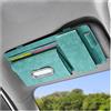 JNNJ Organizzatore per Alette Parasole in Pelle per Auto, Cerniera Auto Parasole Organizer Con Porta Occhiali, Accessori Interni Occhiali Da Sole(Verde Menta)