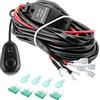 Kraumi 300W Set Cablaggio Fendinebbia con 2 Uscita, 12V Kit Cavi Fendinebbia Cablaggio Auto con relè 40A, interruttore basculante e 3 fusibili per Barra Cabina Barca-ATV Camion SUV e Moto