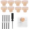 EceoThsy 8 Pomelli Per Mobili in Legno Massello - Manopole Rotonde in Legno Con Viti Di Fissaggio Per Armadi E Cassetti - Design Elegante E Facile Installazione Per Rinnovare I Tuoi Mobili，pomelli Legno Per