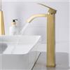 BAITUJIE Rubinetto Bagno Alto, Oro Spazzolato Rubinetto Lavabo Alto Rubinetto Bagno Rubinetto Miscelatore Miscelatore monocomando Bagno Rubinetto Acqua Fredda e Calda Disponibile