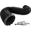 Hon&Guan Tubo di scarico, diametro 75 mm, tubo flessibile in alluminio, 2,5 m, con 2 fascette, resistente al calore, per riscaldamento a pavimento, ventilatore di scarico, cappa, sistema di