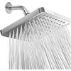 SparkPod Fixed Shower Head - High Pressure Rain - Luxury Modern Chrome Look - Easy Tool Free Installation - The Perfect Adjustable Replacement (Chrome, 20cm Square)