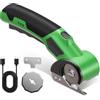 AURIVEE Forbici Elettriche per Tessuti e Cartone, Cutter Elettrico Senza Fili 4V Ricaricabile 2000mAh con 2 Lame, Sicurezza & Luce LED per Plastica, Cuoio