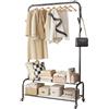 Ergocar Stand Appendiabiti, Appendiabiti da Terra, Multifunzionale Porta Abiti Free-standing con Puleggia, Resistente Appendiabiti da Metallo, per Vestiti, Borse, Cappelli, Scarpe