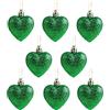 Christmas Concepts® Confezione da 8-60mm Baubles a forma di cuore - Glitter Decorated Baubles (Green)