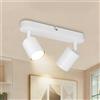 Dehobo Lampada Faretti da Soffitto Orientabili, 2 Faretti da Parete Interno GU10 LED Bianco, Moderna da Soffitto per Camera Cucina Barra, Senza Lampadina