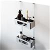 Dolvhin® Mensola Doccia Sospesa | Scaffale Doccia Senza Forare Brevettato | Ripiano Bagno in Acciaio Inox Porta Shampoo | Cestino Doccia da Appendere | Organizer Sospeso | Cromo lucido