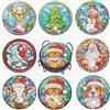Manqyi 8 Pezzi Sottobicchieri Diamante con Supporto, Diamond Painting Sottobicchieri Natalizi, Regno del Ghiaccio e Della Neve DIY, Babbo Natale, Pinguino, per Tazze, Vasi, Candele Decorative