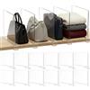 Cong.Lai 12 separatori per mensole in acrilico trasparente: organizer multifunzione - 30 x 20 cm - divisori per armadio e camera da letto