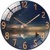 Ergocar Orologio Da Parete In Vetro Clock Di Vetro Rotondo Meccanico, Adatto per soggiorno, cucina, ufficio.