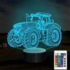SUPERRUIDALONG Lampada per trattore 3D telecomando 16 colori luci notturne illusione acrilico LED tavolo comodino camera dei bambini scrivania decorazione compleanno carino giocattolo per bambini e