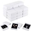 BENECREAT Confezione da 24 scatole Regalo in Cartone Bianco, 7 x 7 x 3 cm, quadrate, Decorazione con Rivestimento in Spugna, per collane, Orecchini, Anelli e bracciali per San Valentine