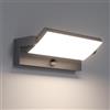 Klighten 24W LED Applique Esterno/Interno con Sensore di Movimento, Lampade da Parete Orientabile IP65 Applique da Parete Alluminio per Ingresso Terrazza, 3480LM, Bianco Naturale 4000K, Antracite