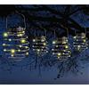 Gutecomuik 4PCS Lanterne solari del giardino a spirale, luce d'attaccatura creativa dell'iarda con la maniglia