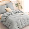 WAVVE - Set di biancheria da letto 200x200 3 pezzi grigio chiaro - 1 copripiumino 200 x 200 cm con 2 federe 80 x 80 cm, set di biancheria da letto 2x2m in microfibra con cerniera, morbido, certificato
