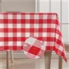 BALCONY & FALCON Tovaglia a quadri rosso-bianco 145 x 300 cm, antimacchia, idrorepellente