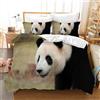 Leleyouzer Set di biancheria da letto con motivo panda per bambini, copripiumino con motivo animale, 1 copripiumino in microfibra per letto per bambini e 2 federe per cuscino 50 x 75 cm (P5, 220×240