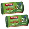 ALFAPAC - 20 sacchetti da 30 l con laccetti scorrevoli, ultra resistenti, Vegetal Origin - Confezione da 2