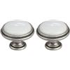 cyclingcolors 2x Pomello per cassetto finitura nichel stagno porcellana ceramica 35 mm stile vintage antico per mobile porta maniglia comò armadio casa con viti