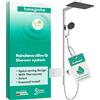hansgrohe Raindance Alive Q - Colonna doccia a risparmio idrico (EcoSmart) con miscelatore termostatico, Sistema doccia con rubinetto, doccetta (3 getti), tubo, asta e soffione doccia, cromo, 24581000
