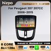 HIZPO 2 DIN Android 14 Snapdragon 6115 Autoradio per Peugeot 207 207CC 2006-2015 Carplay Lettore multimediale per auto Navi Autoradio GPS TPMS
