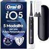 Oral-B iO 5 Spazzolino Elettrico, con 1 Testina di Ricambio, Custodia, Nero - 1 Testine di Ricambio per Spazzolino Elettrico, Ricaricabile, Custodia da Viaggio, Sensore di Pressione, Pulizia Denti
