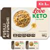 Love Keto Fusilli Proteici Ai Funghi 150 Grammi Kit 3 Pezzi
