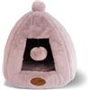 PATAM Cuccia Gatto, Cane Piccola Taglia, da Interno, Lavabile, Antiscivolo, Igloo Rosa