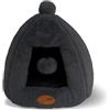 PATAM Cuccia Gatto, Cane Piccola Taglia, da Interno, Lavabile, Antiscivolo, Igloo Nero