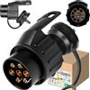 CXTM Adattatore presa rimorchio 7 a 13 pin, adattatore presa gancio di traino universale, adattatore da 7 a 13 pin, coperchio di parcheggio, portabici, rimorchio cavalli