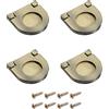 QUARKZMAN 4Pcs Maniglia A Scomparsa, 1.38 Pollice Maniglia Nascosta Per Mobili Anelli Per Cassetti Armadio Comò, Bronzo