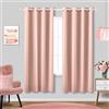 KOUFALL Tende oscuranti rosa cipria, 160 cm di lunghezza, per camera da letto, 2 pannelli, stile bohémien, con occhielli, blocco termico della luce, oscuranti, color pastello, graziose tende per soggiorno