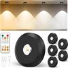 JVURICE Illuminazione a LED per vetrine, 30 colori che cambiano colore, illuminazione a LED, batteria USB, ricaricabile, mini 180H, a risparmio energetico, da incasso, cucina, armadio, con timer e