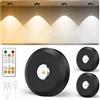 JVURICE Illuminazione a LED per vetrine, 30 colori che cambiano colore, illuminazione a LED, batteria USB, ricaricabile, mini 180H, a risparmio energetico, da incasso, cucina, armadio, con timer e
