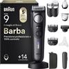 Braun Regolabarba Uomo Serie 9, +14 Strumenti da Barbiere, Rasoio Elettrico Barba, Taglia Peli Naso, Lama Problade Affilata a Vita, 180 Min, Selettore di Precisione, Impermeabile, Bt9565, Titanio