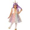 RUBIE'S Costume Principessa Shiny Unicorn per Bambine - Taglia S - 3/4 anni