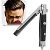 Fyearfly Pettine tascabile Switchblade, pettine a molla, tasche per lame, pettine per capelli a olio, coltello pieghevole, pettine automatico con bottone a pressione per uomini, capelli, barba, baffi