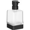 Inda Dispenser sapone da appoggio Lea nero opaco/vetro satinato 250 ml