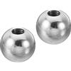 PATIKIL 2pz Dadi Manopola M6 Femmina Filettatura 16mm OD Tondo Argento