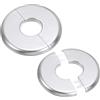 PATIKIL Flangia Divisa a Parete, 28mm Copriforo con Piastra Autoadesiva Rotonda in ABS Copri Tubi Termosifoni Copertura per Decorazione Rubinetto Tubo Acqua Bagno Cucina, 2 Pezzi, Argento