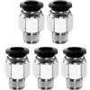 QUARKZMAN 5Pz Connettore Rapido Dritto Maschio a Filettatura 8mm Tube OD x 1/8 NPT Filettatura Maschio Raccordo Rapido Raccordi Aria Compressa per lista Aria Industriale PC8-N01, Nero