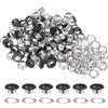 QUARKZMAN 100pz Kit Occhielli in Metallo 3/10 (8mm) ID Occhiello per Teloni Piccolo Rondelle Autoportante con Foro Rondelle per Scarpe Cuoio Perline Nuclei Tela Etichette, Nero