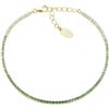 Amen Gioielli Bracciale Donna Amen TENNIS MANIA VERDE Argento 925 dorato codice BT1DEGVE17