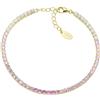 Amen Gioielli Bracciale Donna Amen TENNIS DEGRADE' ROSA Argento 925 dorato codice BT25DEGRO17