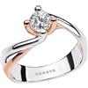 Comete Anello SOLITARIO Bicolore Donna COMETE Oro 18kt Diamante 10 P.Ct codice ANB1824