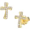 Amen Gioielli Orecchini Donna Amen CROCE Ondulata in Argento 925 Dorato codice ECROGBZ