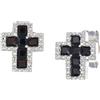 Amen Gioielli Orecchini Donna Amen CROCE con Zirconi Neri in Argento 925 codice ECRREBBNZ