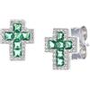 Amen Gioielli Orecchini Donna Amen CROCE con Zirconi Verdi in Argento 925 codice ECRREBBVZ