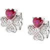 Amen Gioielli Orecchini Donna AMEN Argento 925 Quadricuore Rosso codice EQUSBR