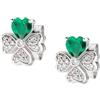 Amen Gioielli Orecchini Donna AMEN Argento 925 Quadricuore Verde codice EQUSBV